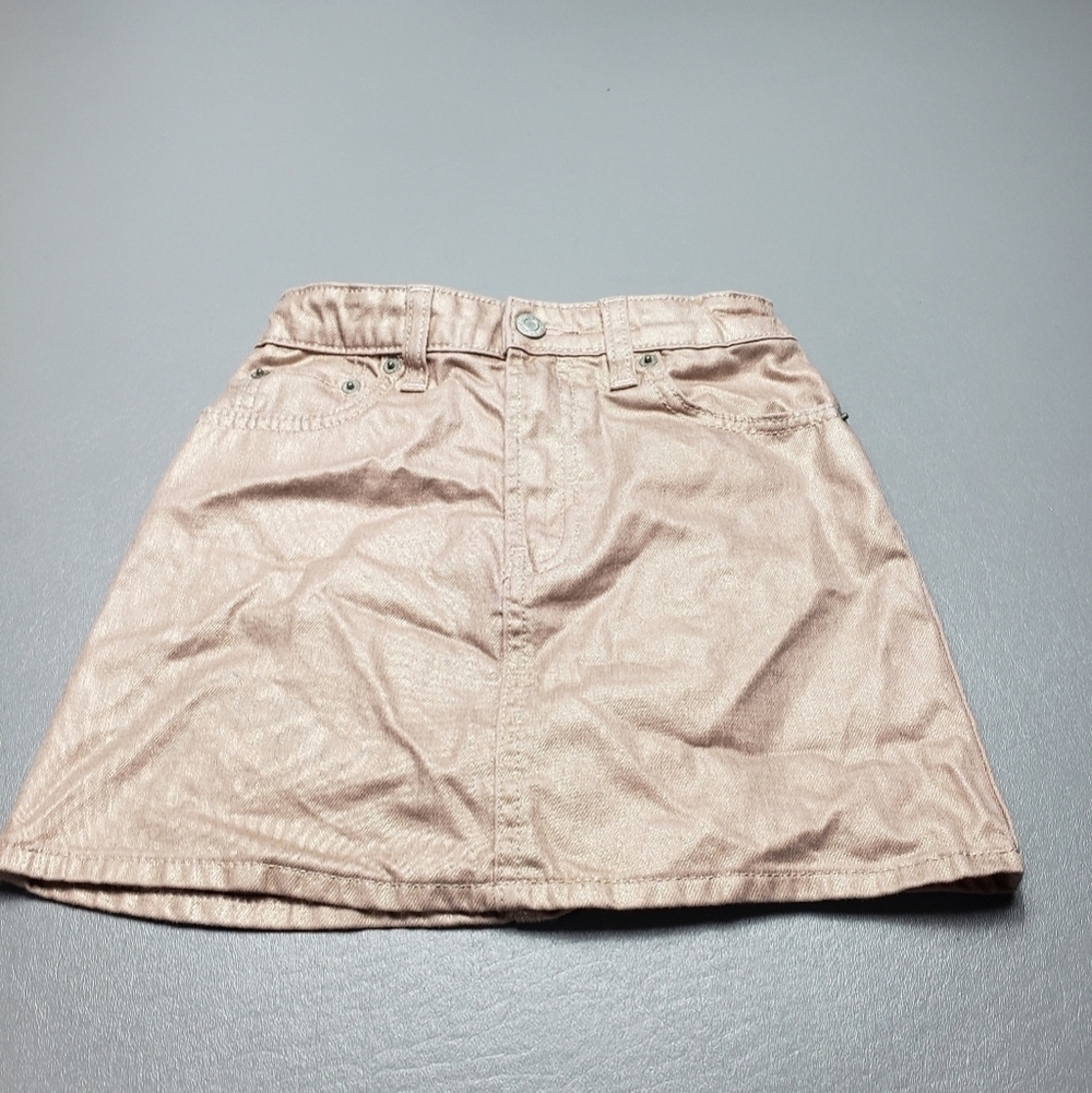 gap denim girls size 7 pink shiny skirt adjustable waist